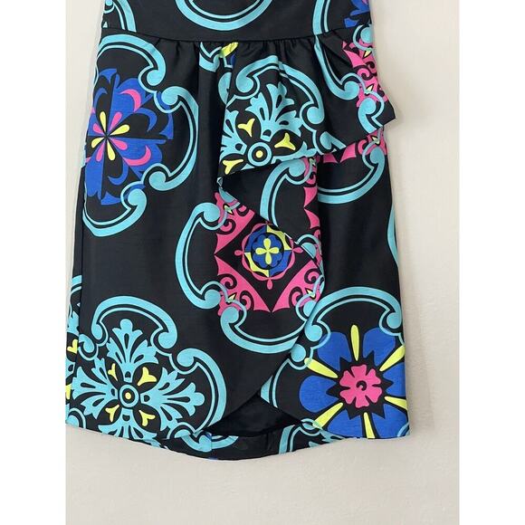 Vintage Rubber Ducky Small Artsy Strapless Bold Print Dress Ruffle Retro Costume - Picture 5 of 7